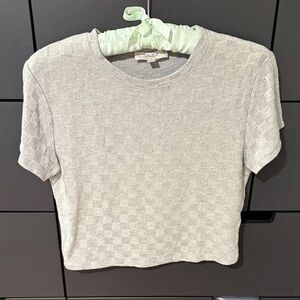 Women's Gray Textured Cropped Top